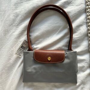 Gray Large Longchamp shoulder bag
